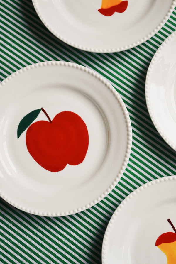 Hal Haines /  &k Amsterdam  | Set of Four Small Porcelain Apple Plates