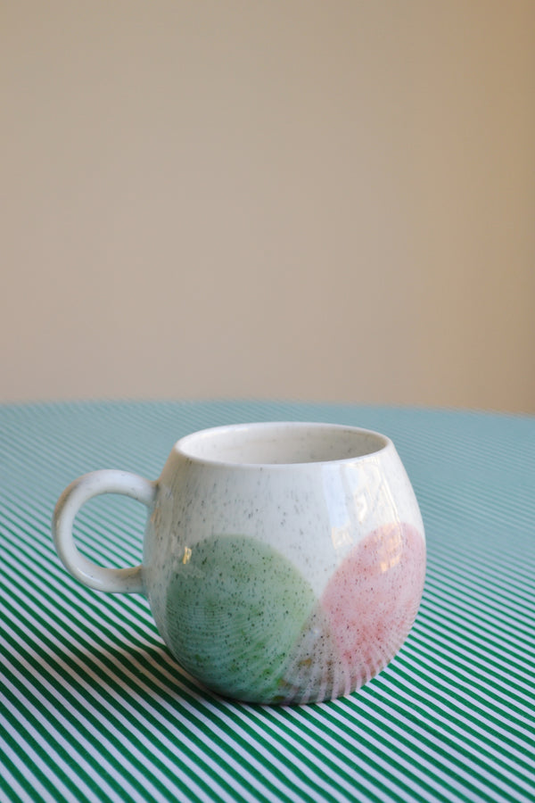 Round Glazed Mug - Brown Circles