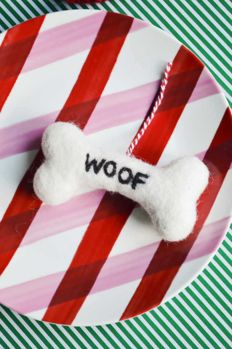 Felt Woof Bone Christmas Decoration