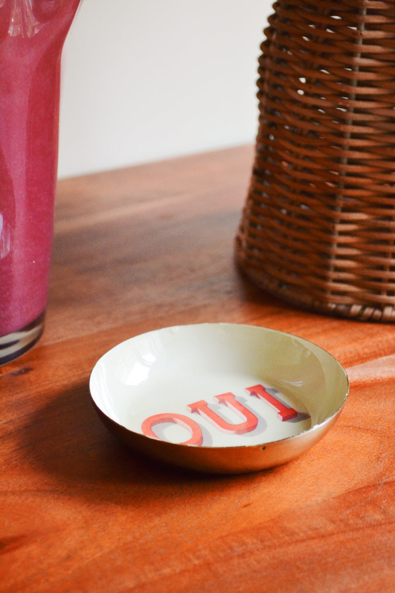 Enamel Printed Trinket Dish - Oui