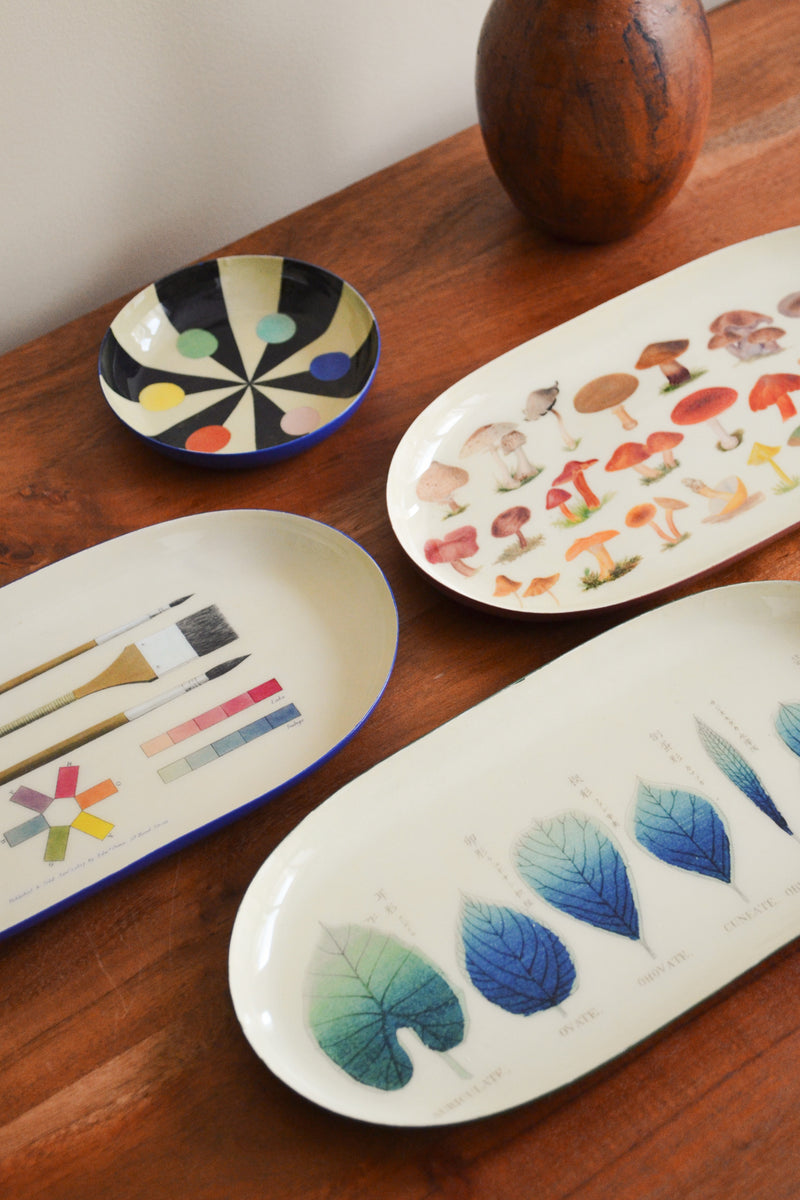 Enamel Printed Trinket Tray - Shapes of Leaves