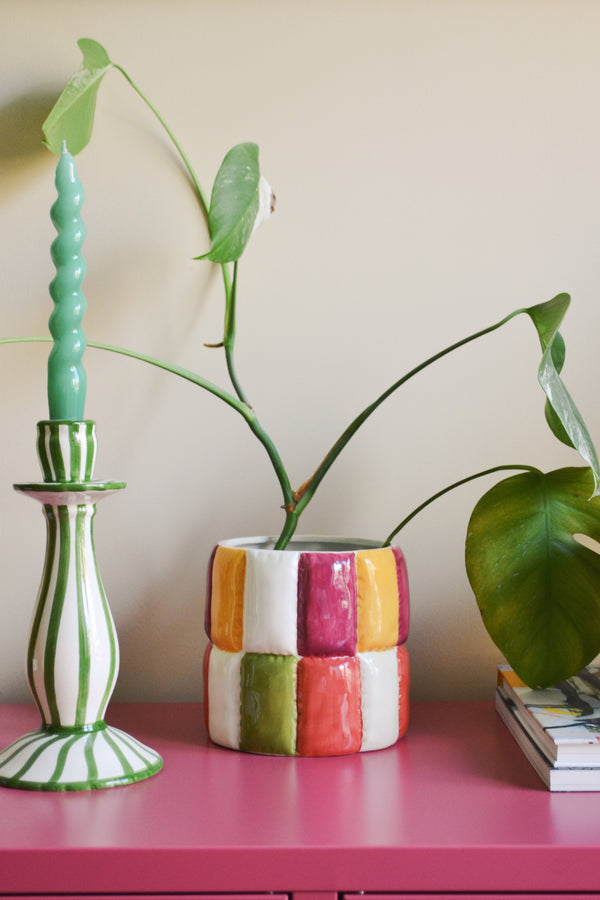 Patchwork Ceramic Plant Pot