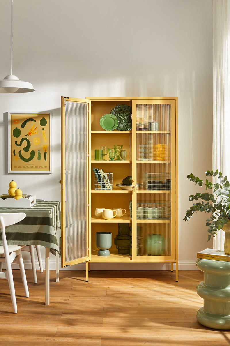 Mustard Made | The Collector Metal and Glass Cabinet in Butter