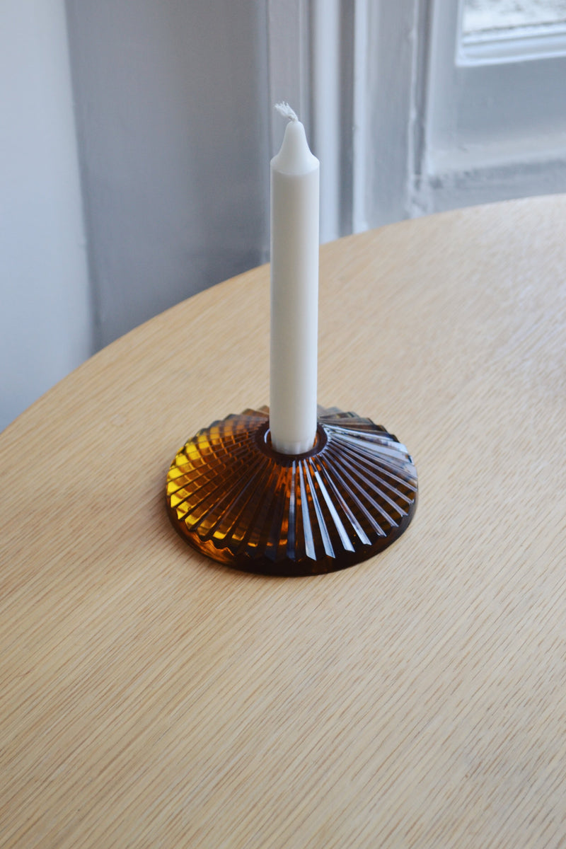 Amber Glass Candlestick Holder – Spicer and Wood
