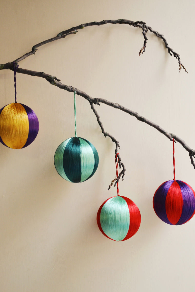 Big Striped Corded Ornaments - Four Styles Available