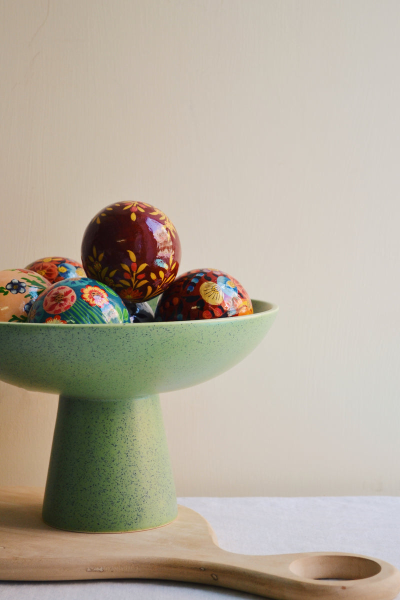 Floral Painted Christmas Bauble - Peach