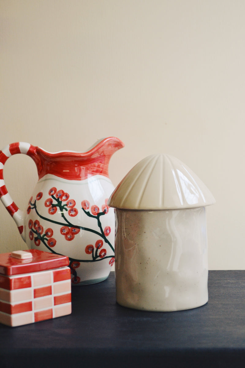 Beige Mushroom Jar