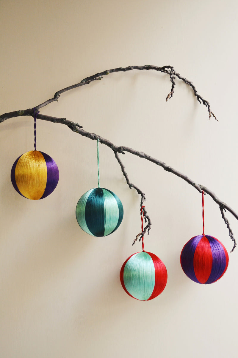 Big Striped Corded Ornaments - Four Styles Available